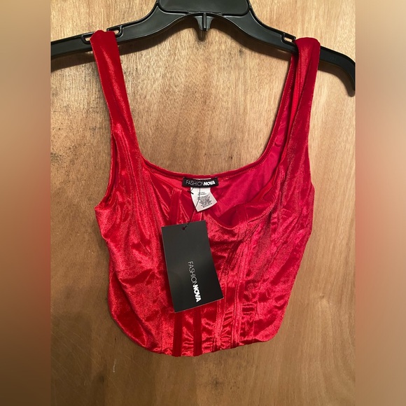 Fashionnova Valentine’s Day Wine and Dine velvet Corset Top - NWT - Picture 4 of 12